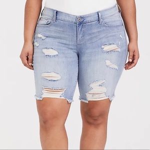Torrid Distressed Bermuda Shorts
